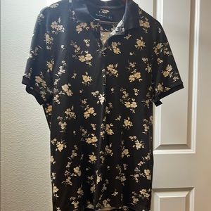 Abercrombie & Fitch Black and White Polo Shirt